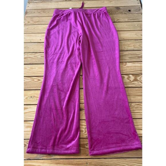 NWT $88 Magaschoni Velvet Sweat Suit Size Medium Women’s Fuchsia - Picture 12 of 16